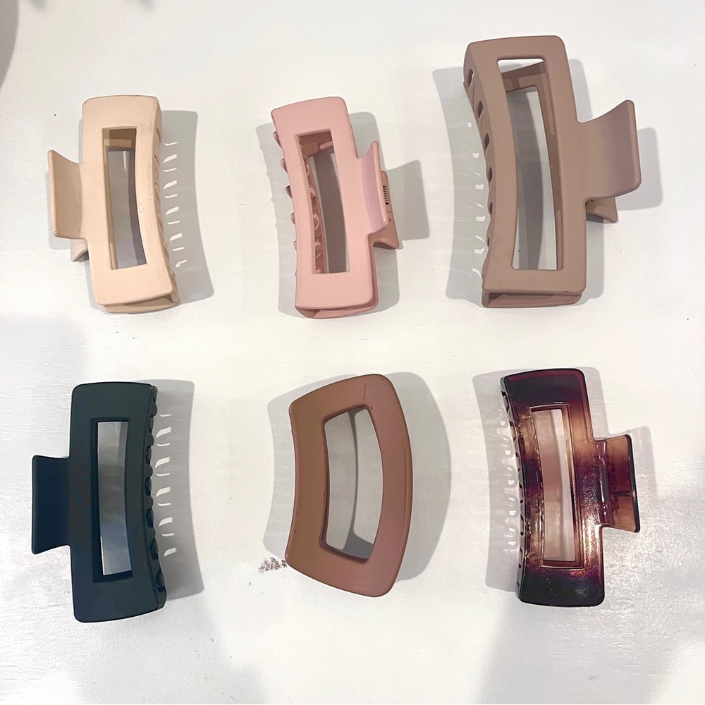 Bundle of 6 Neutral Hair Claw Clips